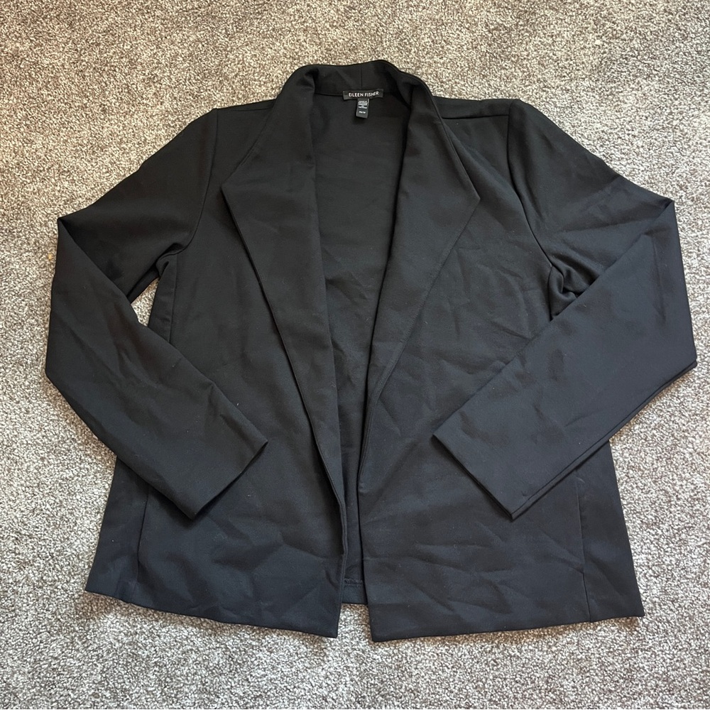 Eileen Fisher Black Jacket/Blazer Size Extra Small